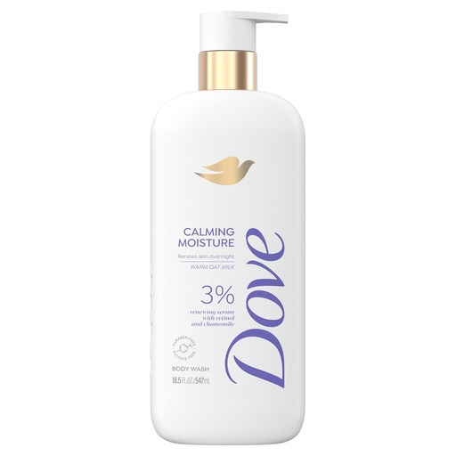 Dove Calming Moisture Body Wash 3% renewing serum with retinol & chamomile 18.5 Fl Oz